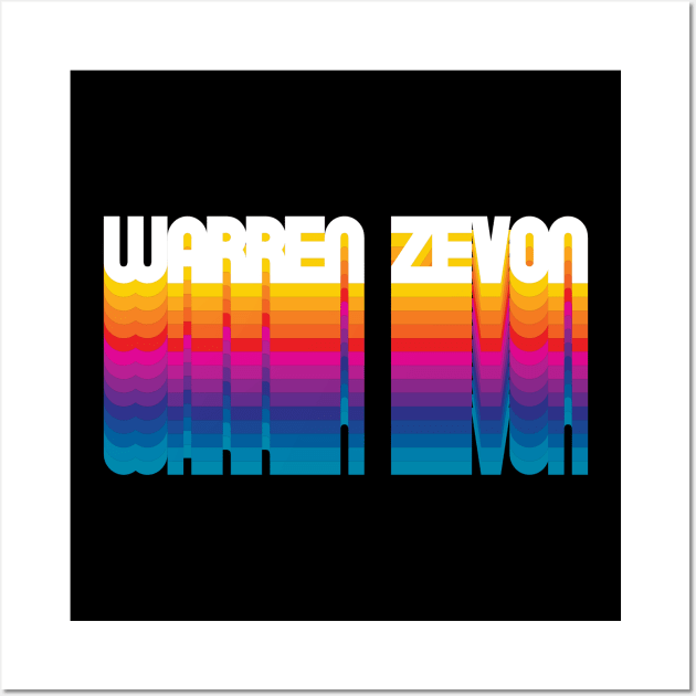 Retro Warren Proud Name Personalized Gift Rainbow Style Wall Art by Time Travel Style